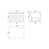 nuie lux Flume 600mm Autumn Oak 1 Drawer Wall Hung Vanity Unit With White Marble Worktop