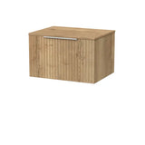 nuie lux Flume 600mm Autumn Oak 1 Drawer Vanity Unit With Co-ordinating Worktop