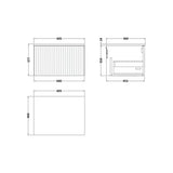 nuie lux Flume 600mm Autumn Oak 1 Drawer Vanity Unit With Co-ordinating Worktop