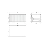 nuie lux Flume Autumn Oak 1 Drawer Wall Hung Vanity Unit With White Marble Worktop