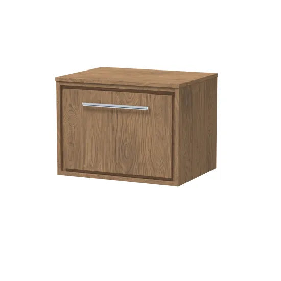 Hudson Reed Lille Antique Oak 1 Drawer Wall Hung Vanity Unit With Co-ordinating Worktop