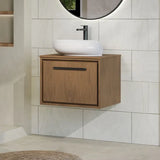 Hudson Reed Lille Antique Oak 1 Drawer Wall Hung Vanity Unit With Co-ordinating Worktop