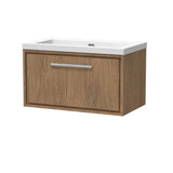 Hudson Reed Lille 800mm Antique Oak 1 Drawer Wall Hung Vanity Unit With Fireclay Basin