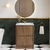 Hudson Reed Lille Antique Oak 2 Drawer Floor Standing Vanity Unit With 1 Tap Hole Basin