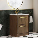 Hudson Reed Lille Antique Oak 2 Drawer Floor Standing Vanity Unit With 1 Tap Hole Basin
