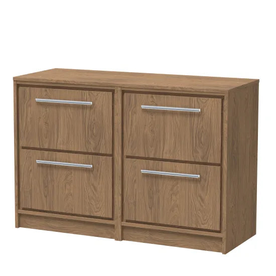 Hudson Reed Lille 1200mm Antique Oak 4 Drawer Floor Standing Vanity Unit With Co-ordinating Worktop