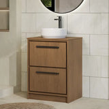 Hudson Reed Lille Antique Oak Floor Standing Vanity Unit With Co-ordinating Worktop