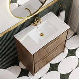 Hudson Reed Lille Antique Oak 2 Drawer Floor Standing Vanity Unit With 1 Tap Hole Basin