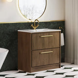Hudson Reed Lille Antique Oak 2 Drawer Floor Standing Vanity Unit With 1 Tap Hole Basin
