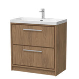 Hudson Reed Lille 800mm Antique Oak 2 Drawer Floor Standing Vanity Unit With 1 Tap Hole Basin