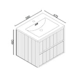 Linea Square wall hung vanity 600mm