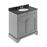 Old London 2 Door Floor Standing Cabinet With 3 Tap Holes Marble Basin