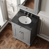 Old London 2 Door Floor Standing Cabinet With 3 Tap Holes Marble Basin
