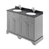 Old London 1200mm 4 Door Floor Standing Cabinet With Black Marble Basin