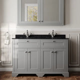Old London 1200mm 4 Door Floor Standing Cabinet With Black Marble Basin