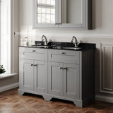 Old London 1200mm 4 Door Floor Standing Cabinet With Black Marble Basin