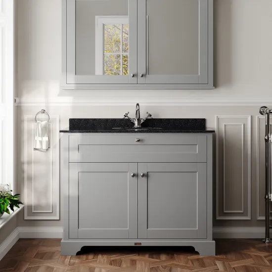 Old London 2 Door Floor Standing Cabinet With 1 Tap Hole Marble Basin