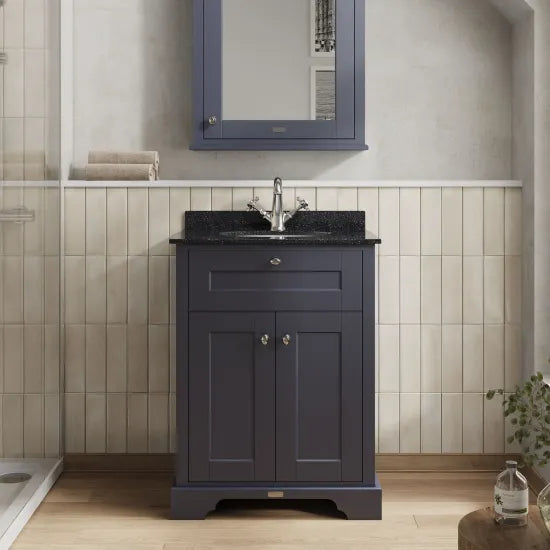 Old London 2 Door Floor Standing Cabinet With 1 Tap Hole Marble Basin