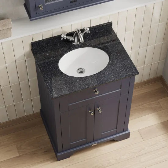 Old London 2 Door Floor Standing Cabinet With 1 Tap Hole Marble Basin