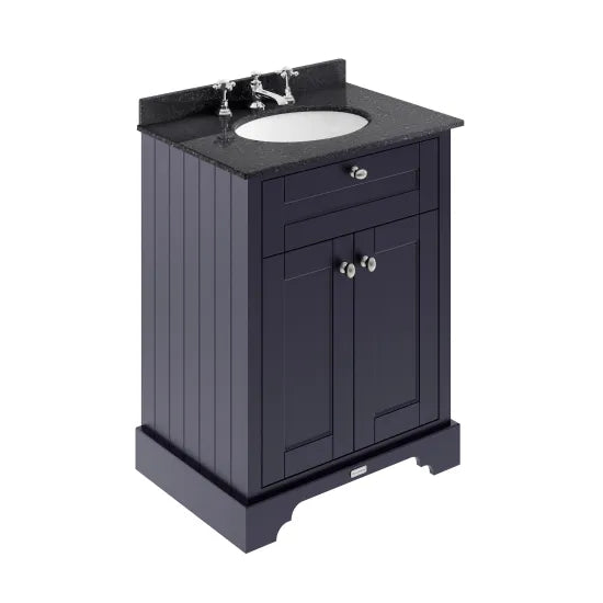Old London 2 Door Floor Standing Cabinet With 3 Tap Holes Marble Basin