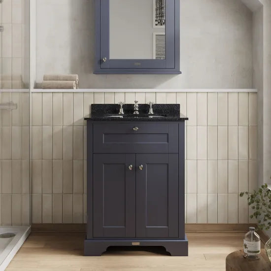 Old London 2 Door Floor Standing Cabinet With 3 Tap Holes Marble Basin