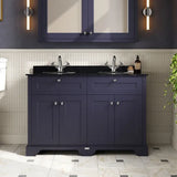 Old London 1200mm 4 Door Floor Standing Cabinet With Black Marble Basin