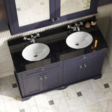 Old London 1200mm 4 Door Floor Standing Cabinet With Black Marble Basin