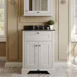 Old London 2 Door Floor Standing Cabinet With 3 Tap Holes Marble Basin