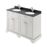 Old London 1200mm 4 Door Floor Standing Cabinet With Black Marble Basin
