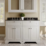 Old London 1200mm 4 Door Floor Standing Cabinet With 6 Tap Holes Twin Black Marble Basin