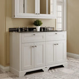 Old London 1200mm 4 Door Floor Standing Cabinet With 6 Tap Holes Twin Black Marble Basin