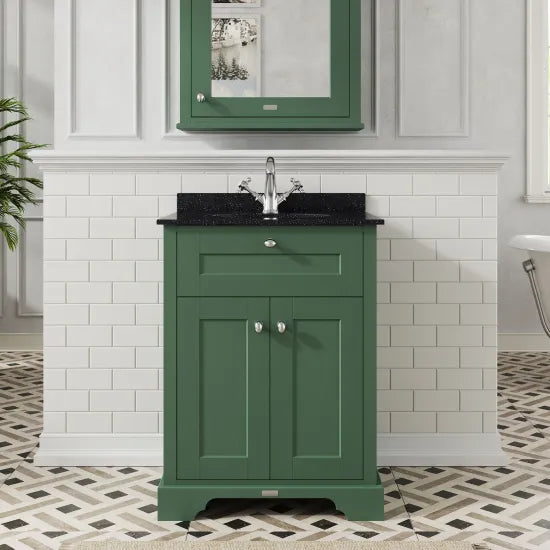 Old London 2 Door Floor Standing Cabinet With 1 Tap Hole Marble Basin