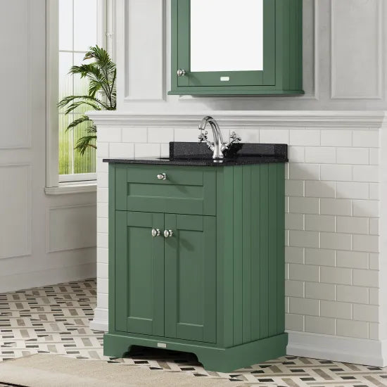 Old London 2 Door Floor Standing Cabinet With 1 Tap Hole Marble Basin