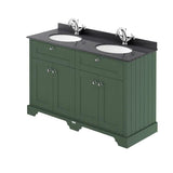 Old London 1200mm 4 Door Floor Standing Cabinet With Black Marble Basin
