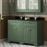 Old London 1200mm 4 Door Floor Standing Cabinet With Black Marble Basin