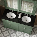 Old London 1200mm 4 Door Floor Standing Cabinet With 6 Tap Holes Twin Black Marble Basin