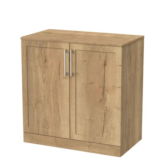 nuie lux Larck 800mm Autumn Oak 2 Door Floor Standing Vanity Unit With Co-ordinating Worktop