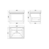 nuie lux Larck 600mm Autumn Oak 1 Drawer Wall Hung Vanity Unit With 1 Tap Hole Fireclay Basin