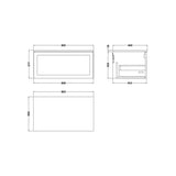 nuie lux Larck Autumn Oak 1 Drawer Wall Hung Vanity Unit With Co-ordinating Worktop