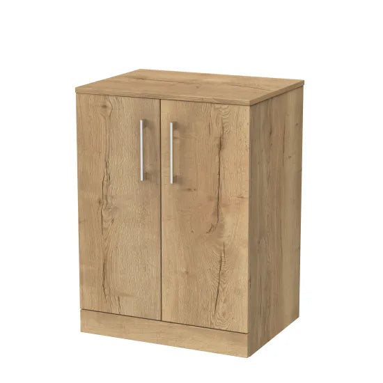 nuie lux Kivo Autumn Oak 2 Door Floor Standing Vanity Unit With Co-ordinating Worktop