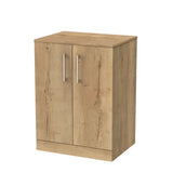 nuie lux Kivo Autumn Oak 2 Door Floor Standing Vanity Unit With Co-ordinating Worktop