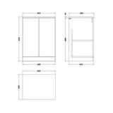 nuie lux Kivo Autumn Oak 2 Door Floor Standing Vanity Unit With Co-ordinating Worktop