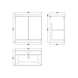 nuie lux Kivo 800mm Autumn Oak 2 Door Floor Standing Vanity Unit With 1 Tap Hole Basin