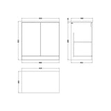 nuie lux Kivo Autumn Oak 2 Door Floor Standing Vanity Unit With Black Pietra Marble Laminate Worktop