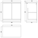 nuie lux Kivo 800mm Autumn Oak 2 Door Floor Standing Vanity Unit With Carrara Laminate Worktop
