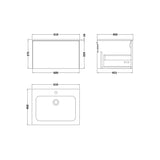 nuie lux Kivo Autumn Oak Wall Hung 1-Drawer Unit & Stone Basin 1TH