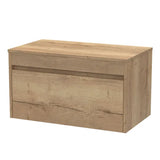 nuie lux Loftwood Autumn Oak 1 Drawer Wall Hung Vanity Unit With Co-ordinating Worktop
