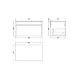 nuie lux Loftwood Autumn Oak 1 Drawer Wall Hung Vanity Unit With Co-ordinating Worktop