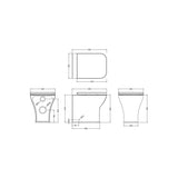 nuie lux Square Rimless Back to Wall Pan With Soft Close Seat