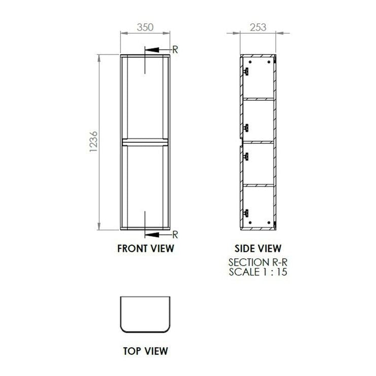 Lambra 350mm 2 Door Wall Hung Tall Unit